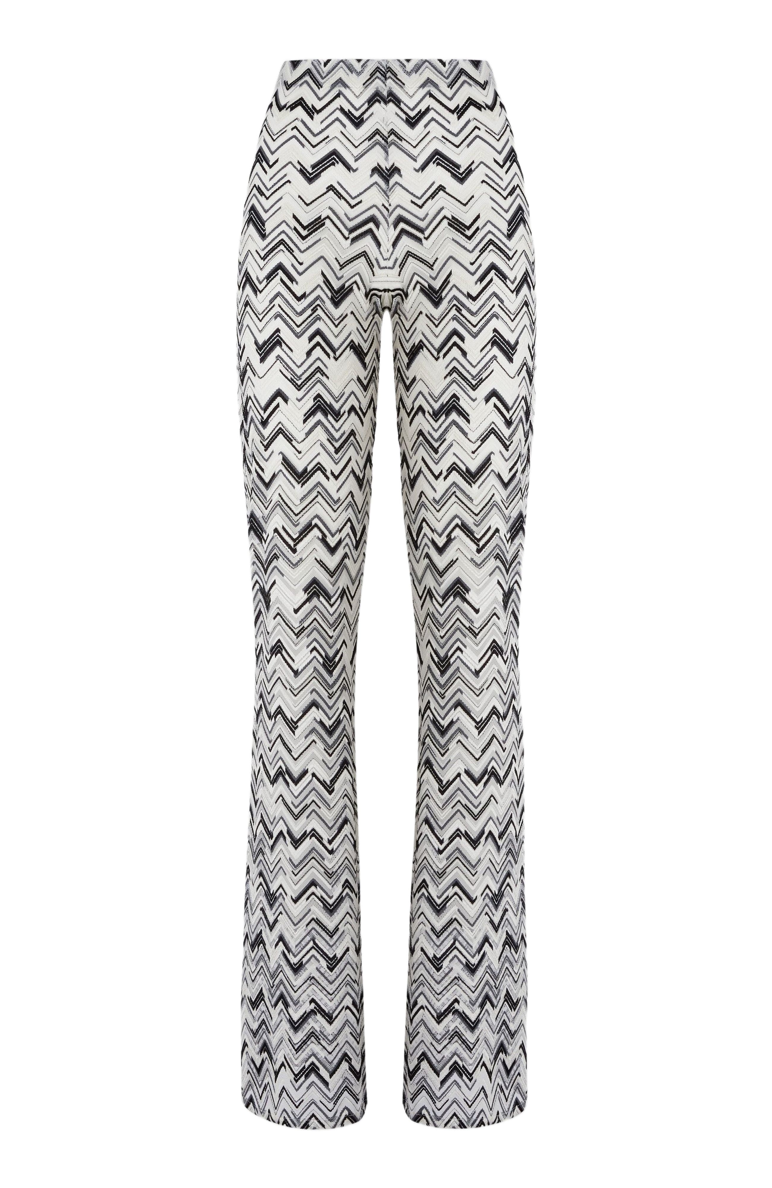 Missoni Flare Trousers In Slub Zigzag Viscose Blend in Black at Nordstrom - 2