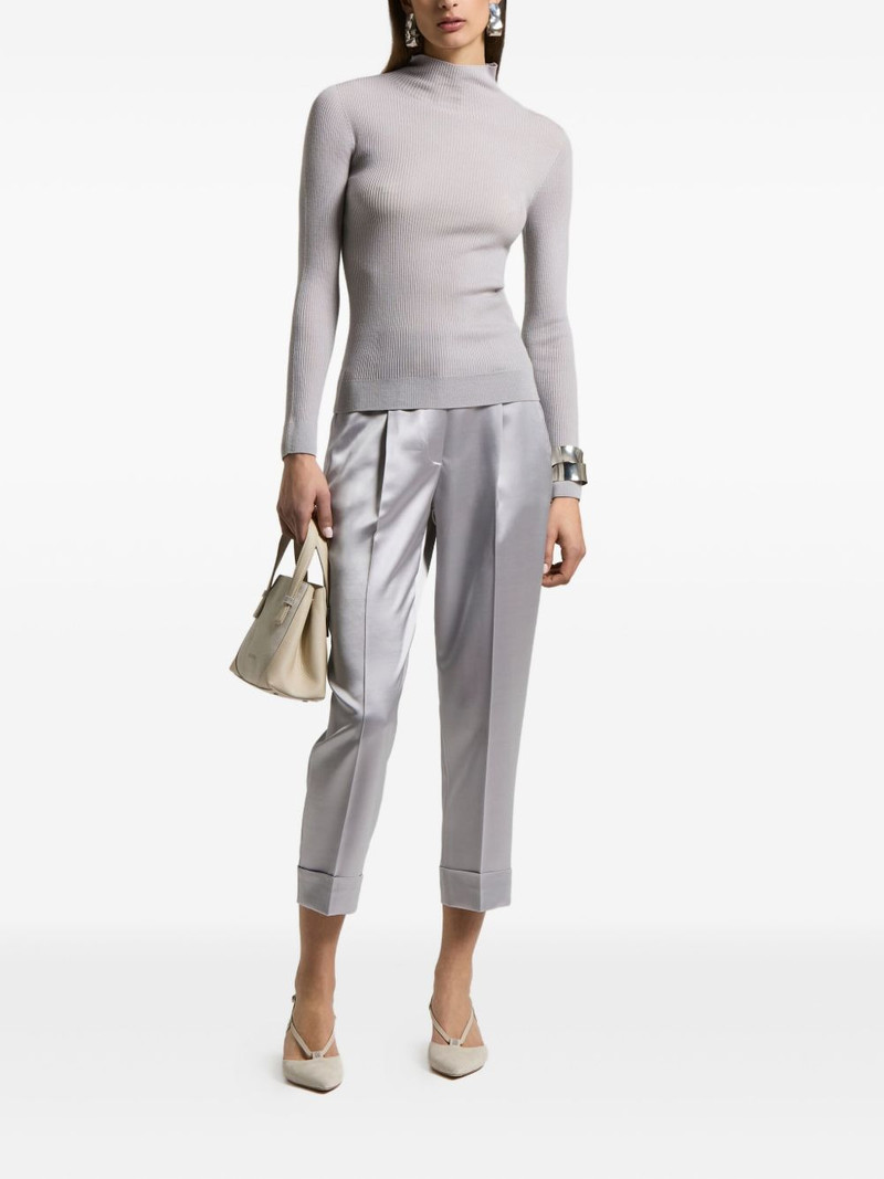 PESERICO rib-knit mock-neck top outlook