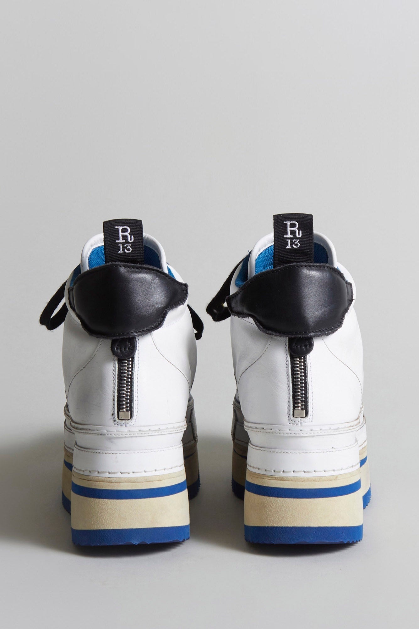 RIOT LEATHER HIGH TOP - SKATE WHITE & COBALT - 4