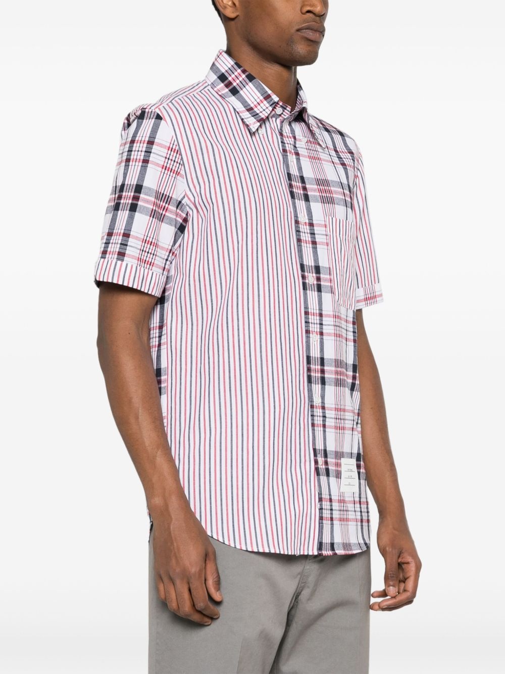 mix-pattern cotton shirt - 3