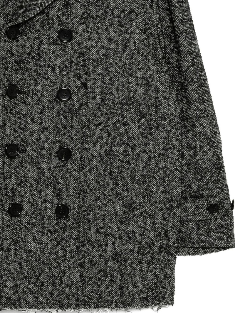 BLACK COMME des GARÇONS herringbone double-breasted coat outlook