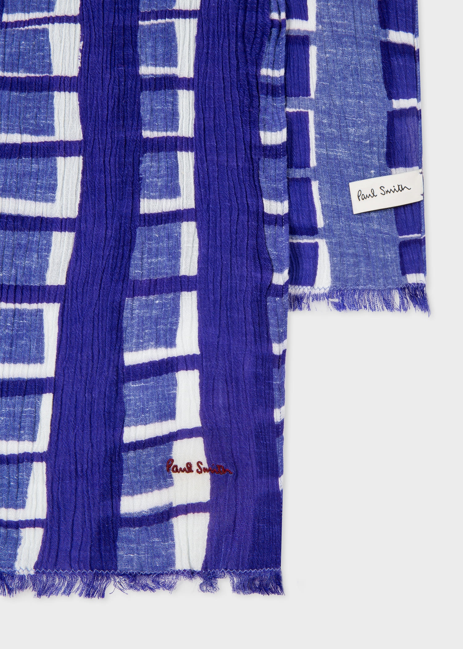 Cotton 'Hand Drawn Check' Scarf - 2