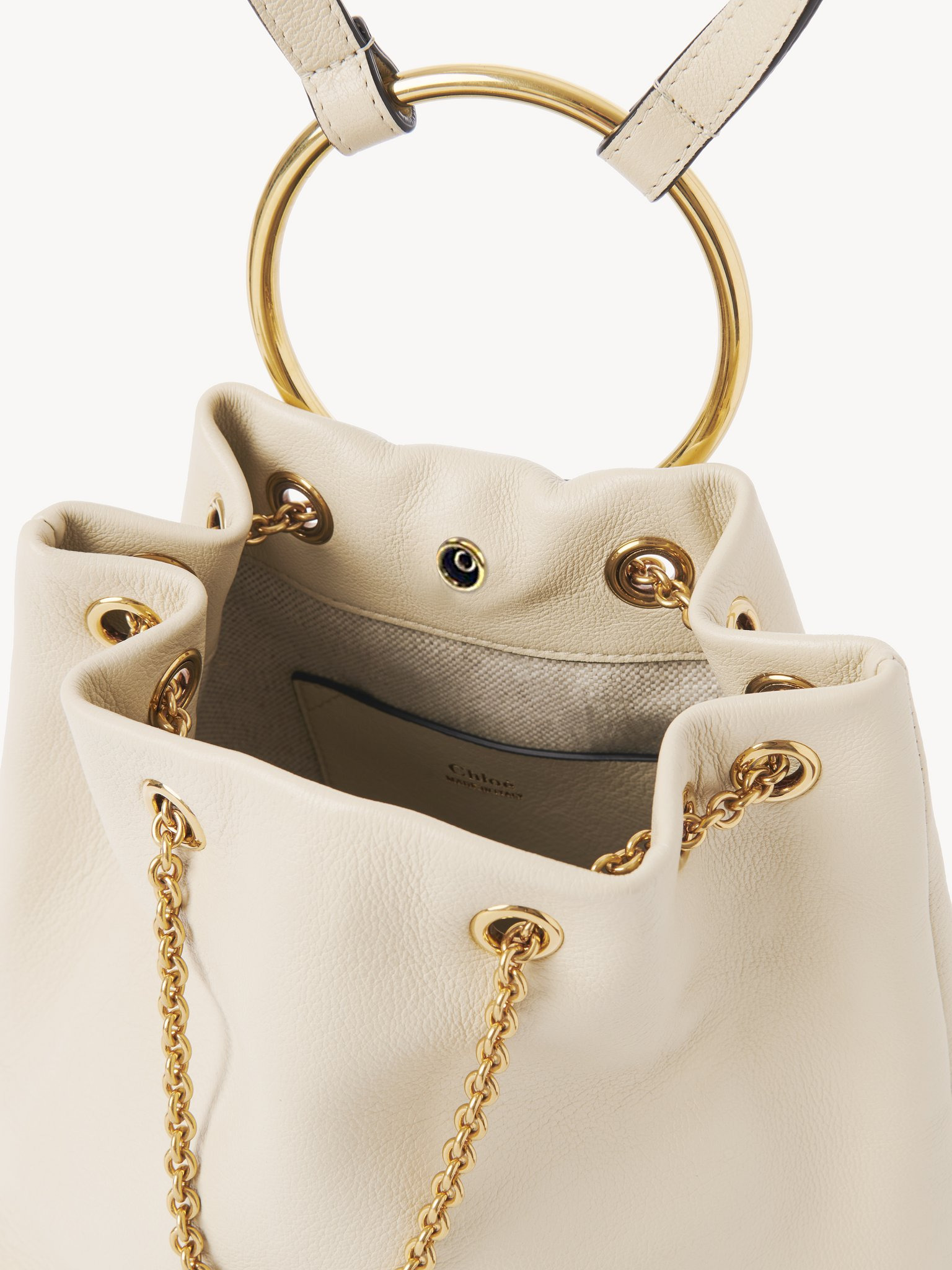 SMALL BRACELET BACKPACK IN GRAINED LEATHER - 5