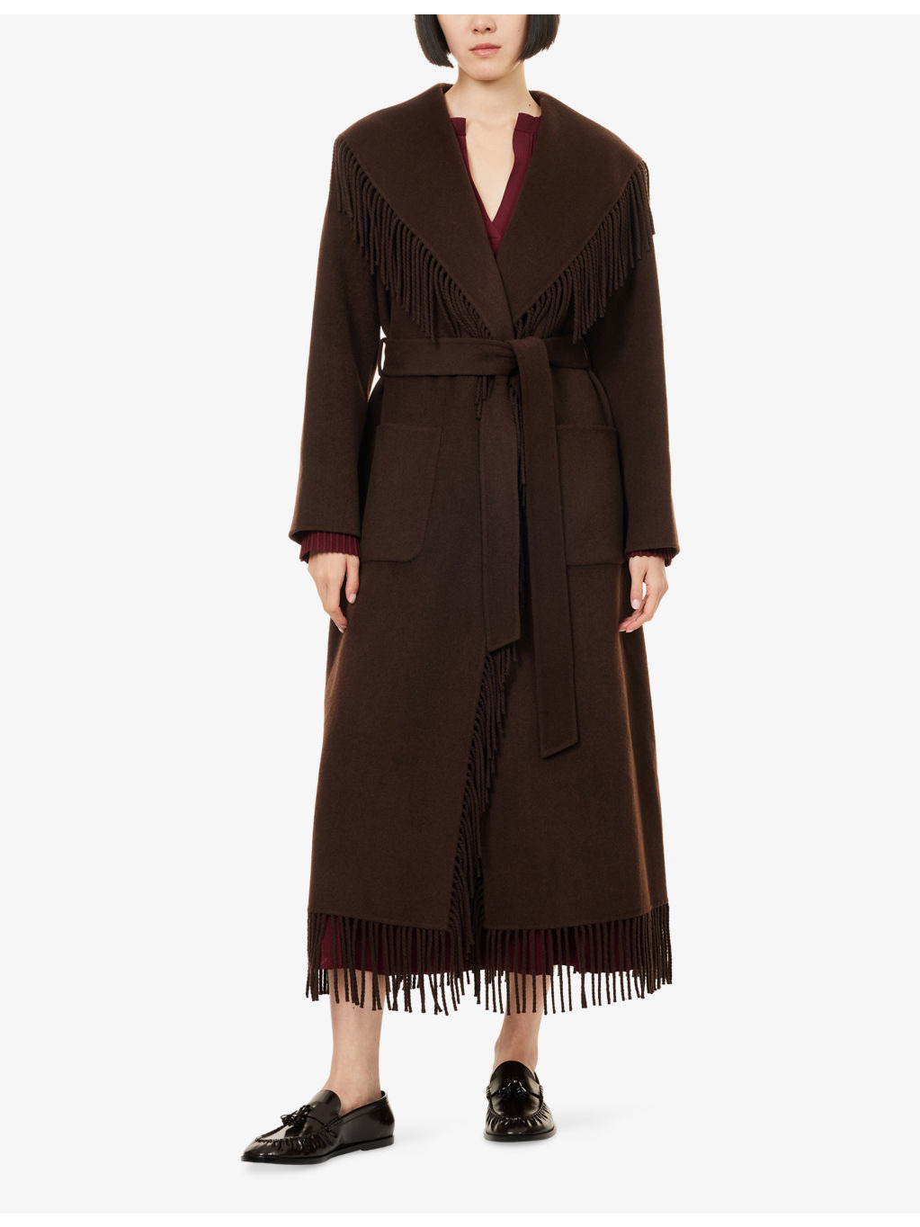 Carrie Fringed Wool-Blend Coat - 3