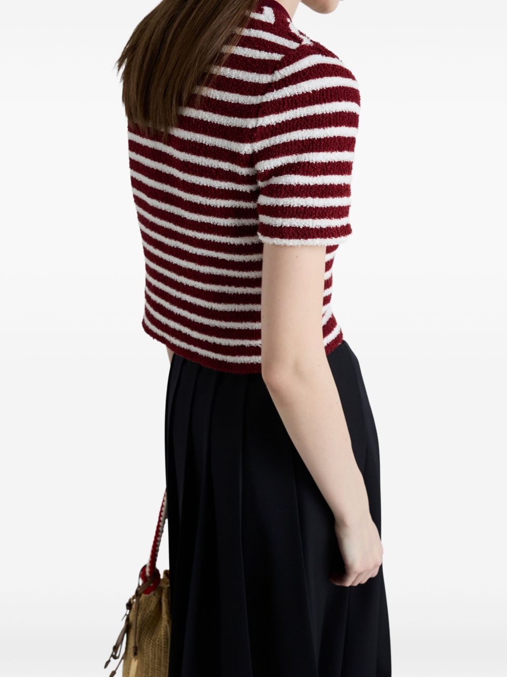 cotton bouclé polo top - 5