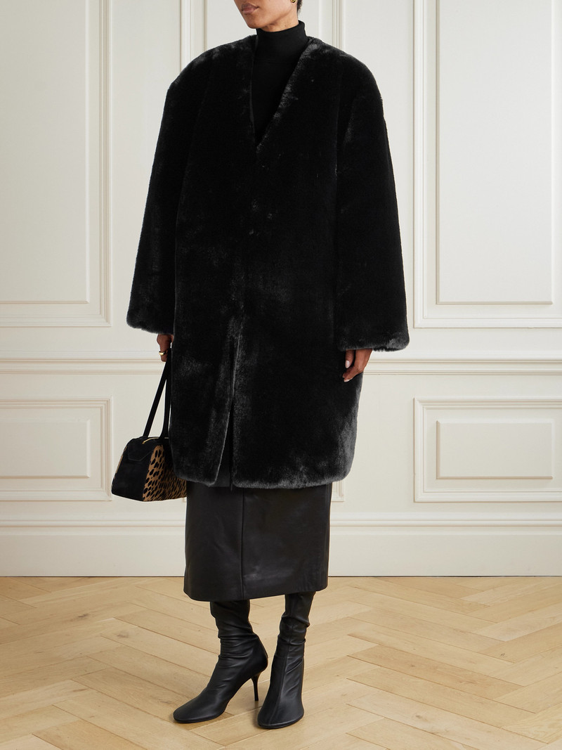 The Frankie Shop Matera Oversized Plush Coat outlook