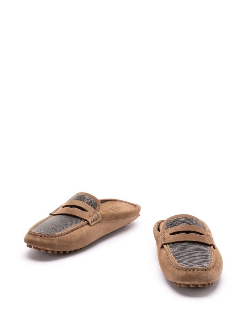 Brunello Cucinelli suede mules outlook