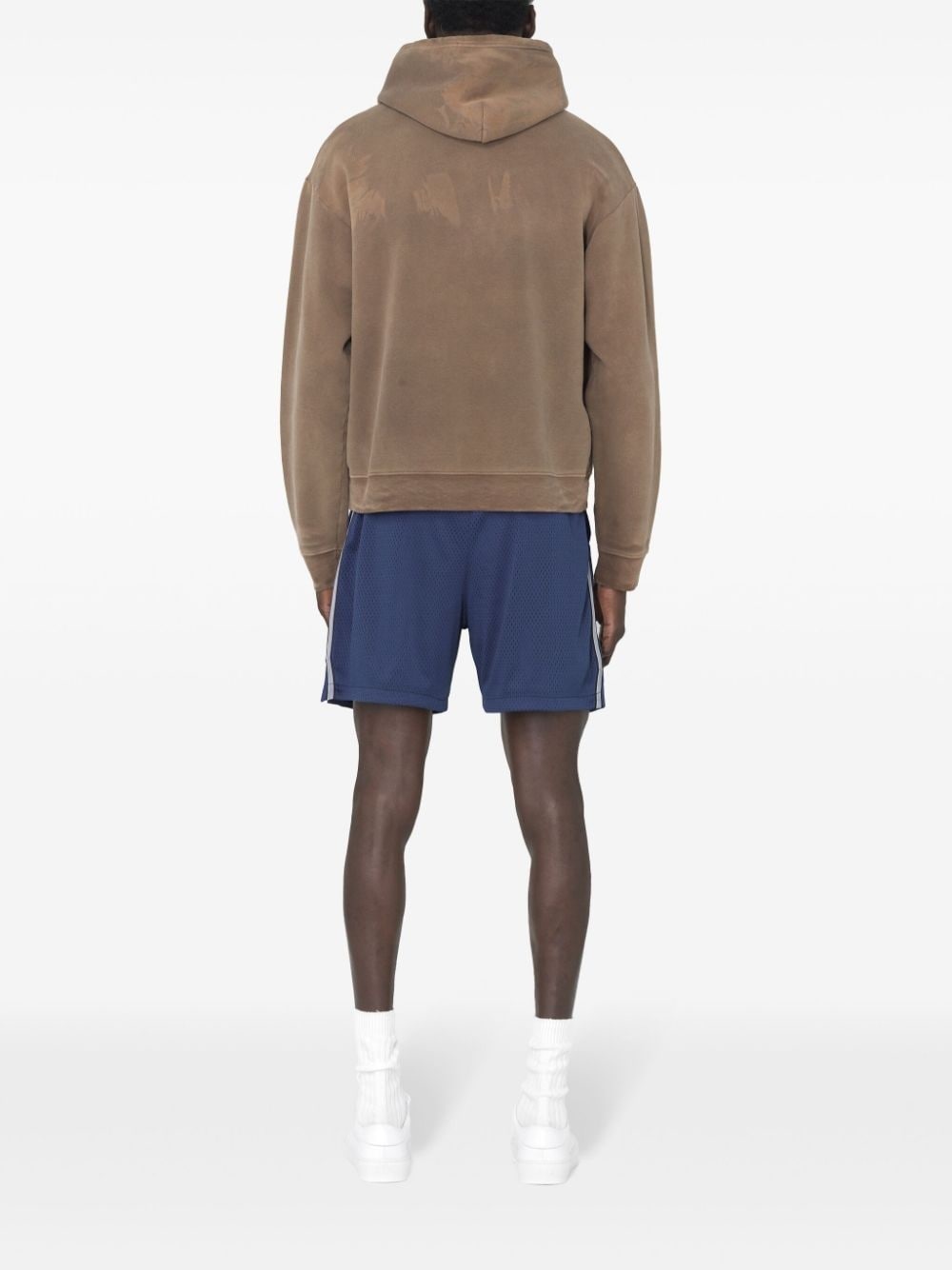 stripe-detail mesh shorts - 4