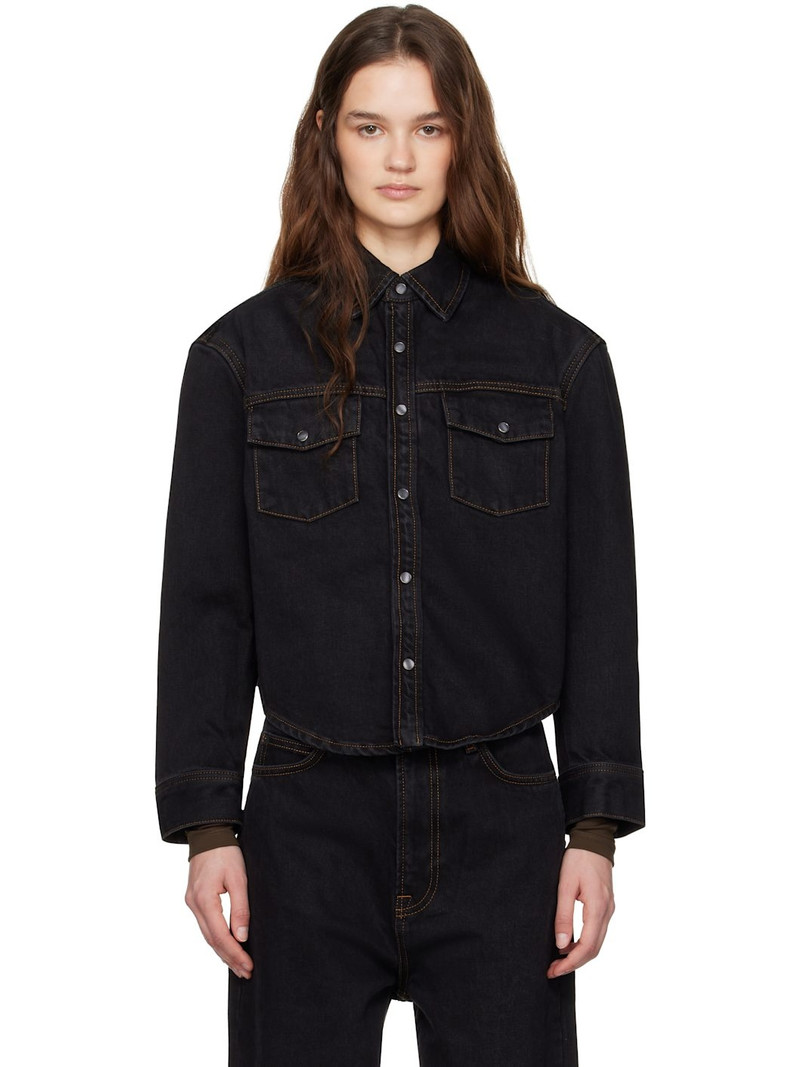 Black Denim Shirt Jacket 1