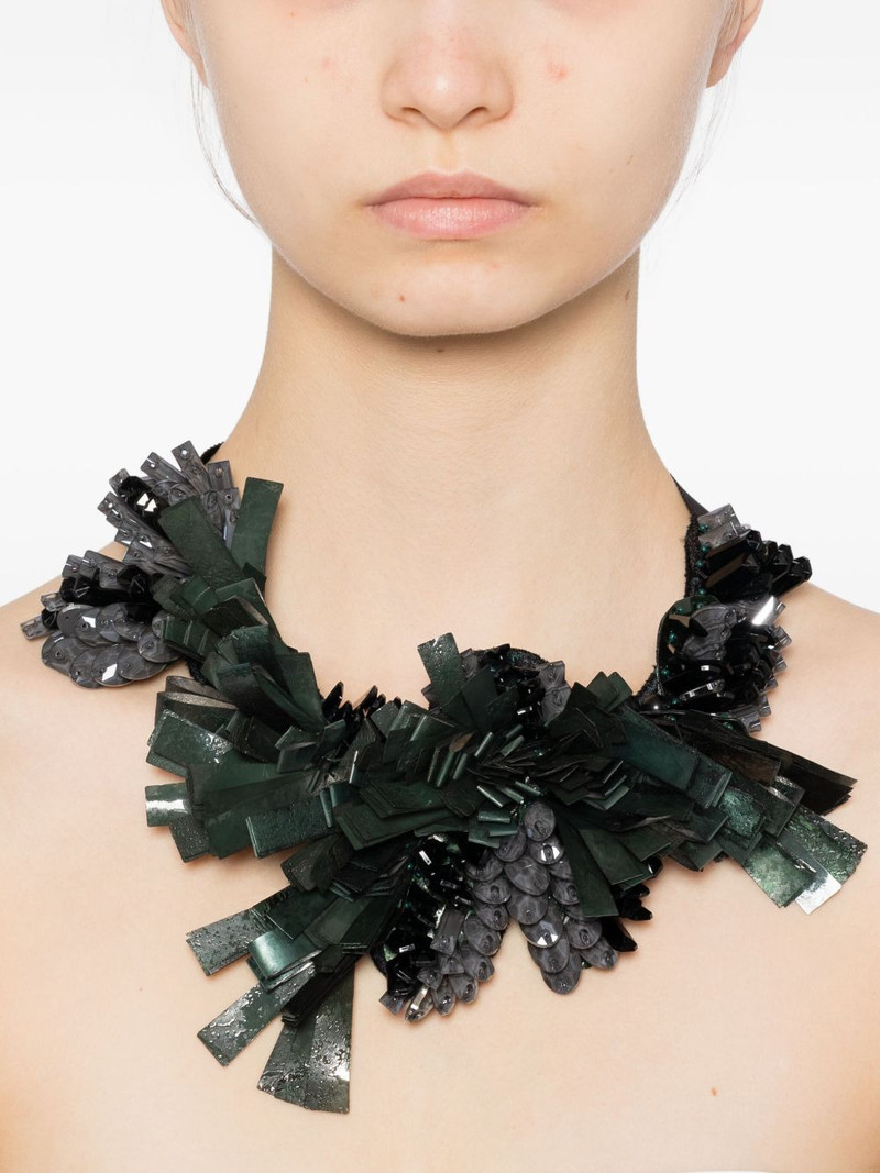 BIYAN bow fringe-detailing necklace outlook