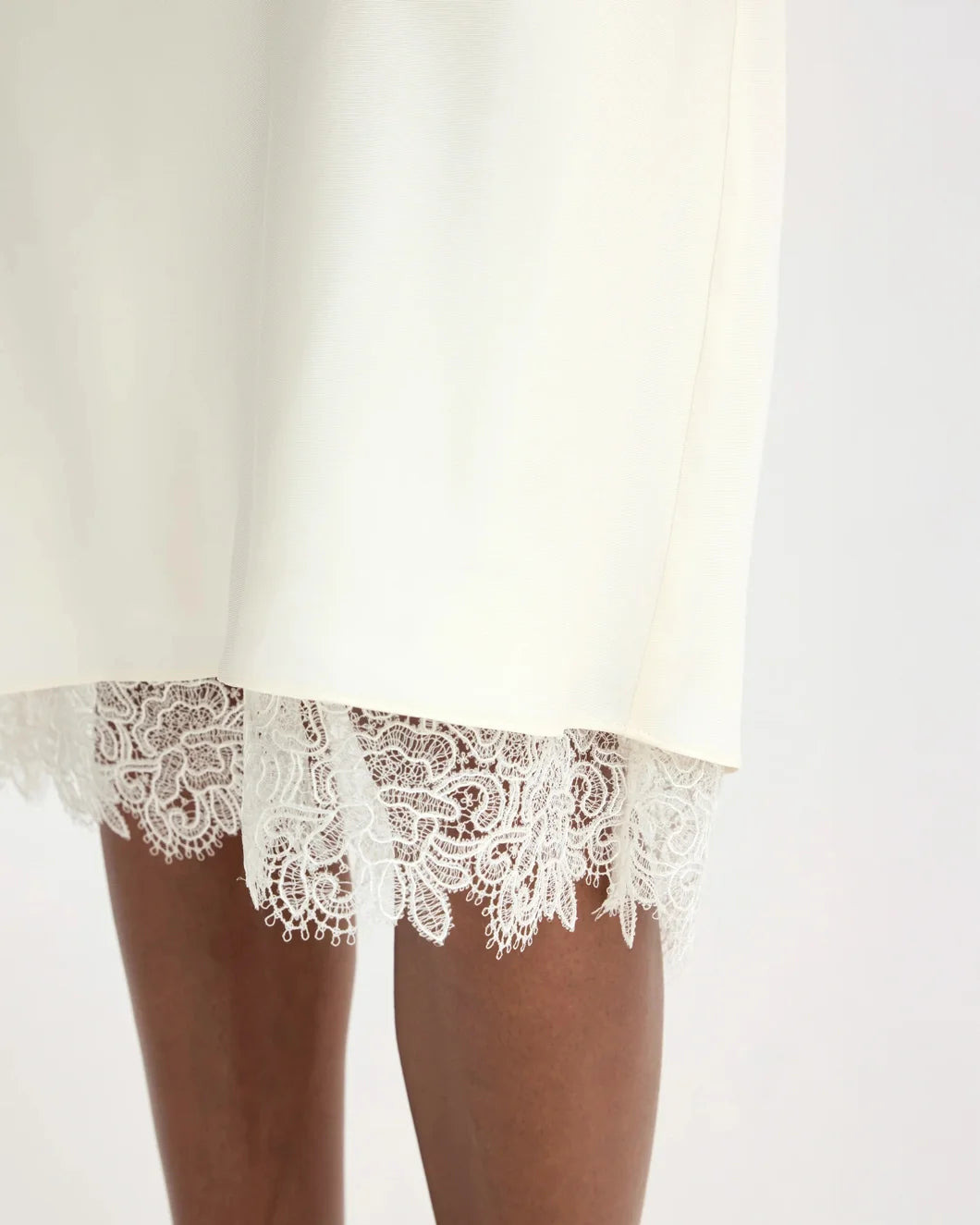 LACE TRIMMED SILK SKIRT - 6