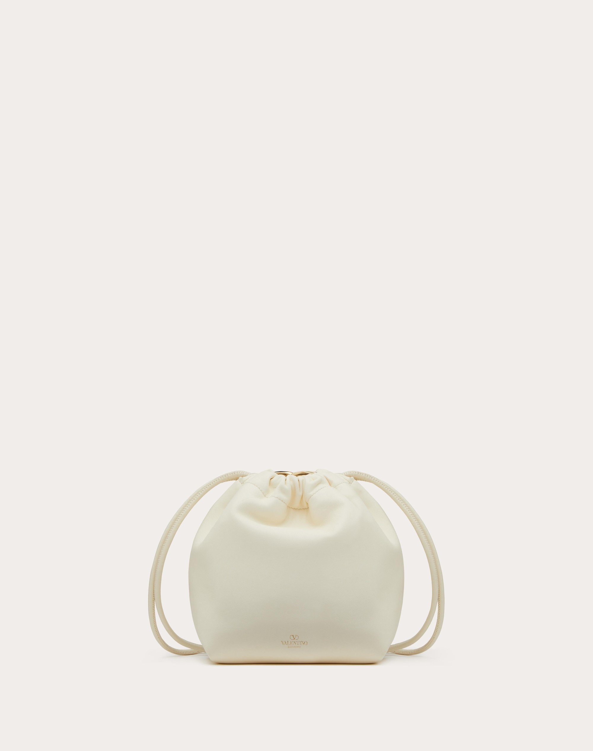 VLOGO POUF NAPPA LEATHER MINI BUCKET BAG - 3