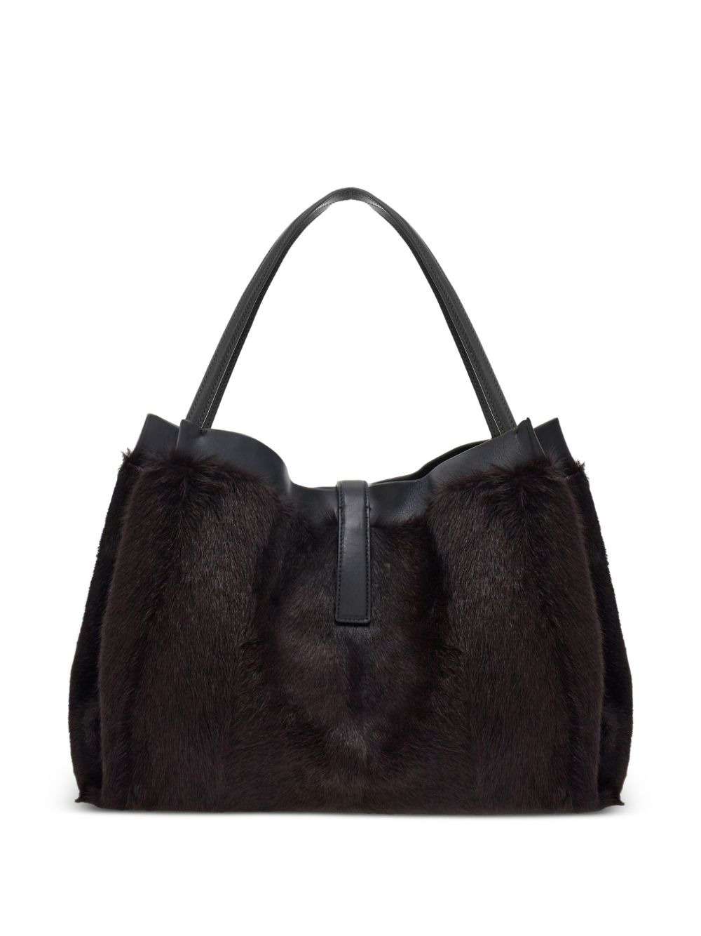 mink-effect leather tote bag - 3