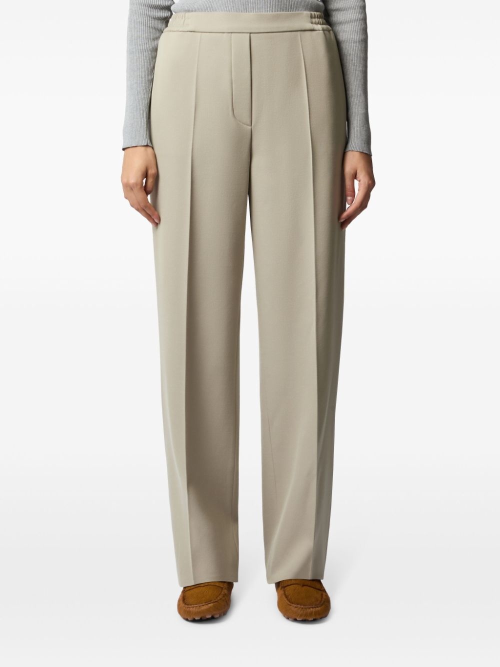 elasticated-waist straight-leg trousers - 2