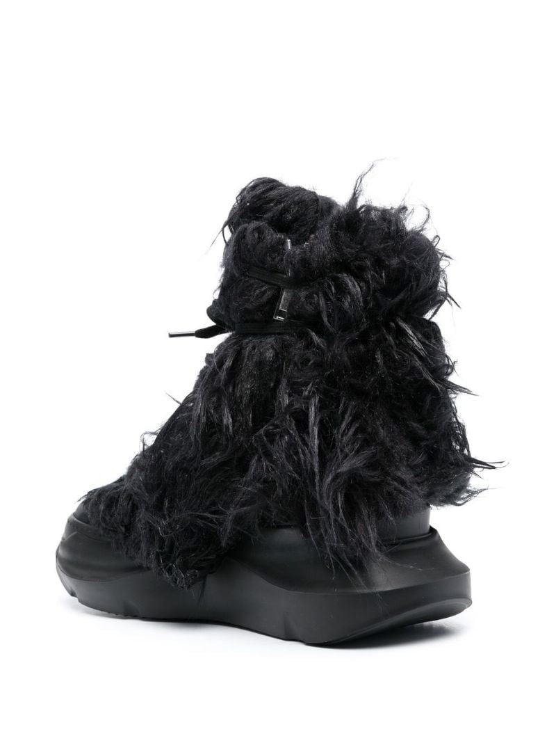 Abstract faux-fur side-zip sneakers - 3