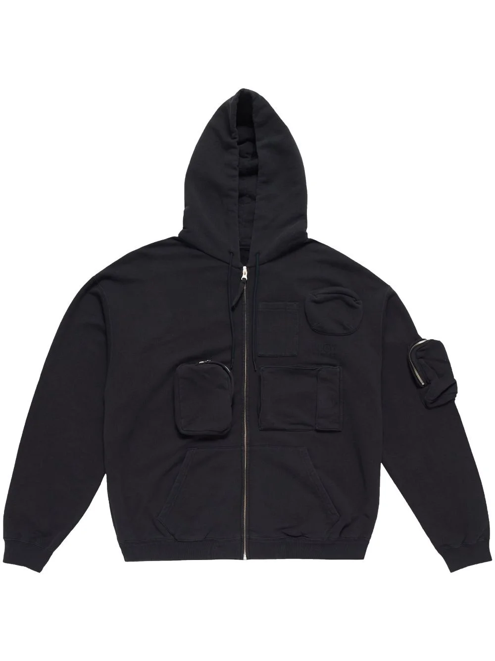 cargo-pockets "Black" hoodie - 1