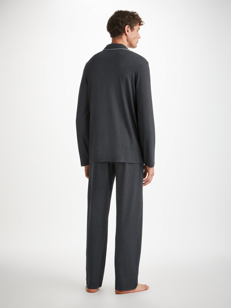 Men's Modern Fit Pyjamas Marlowe Micro Modal Stretch Anthracite - 4