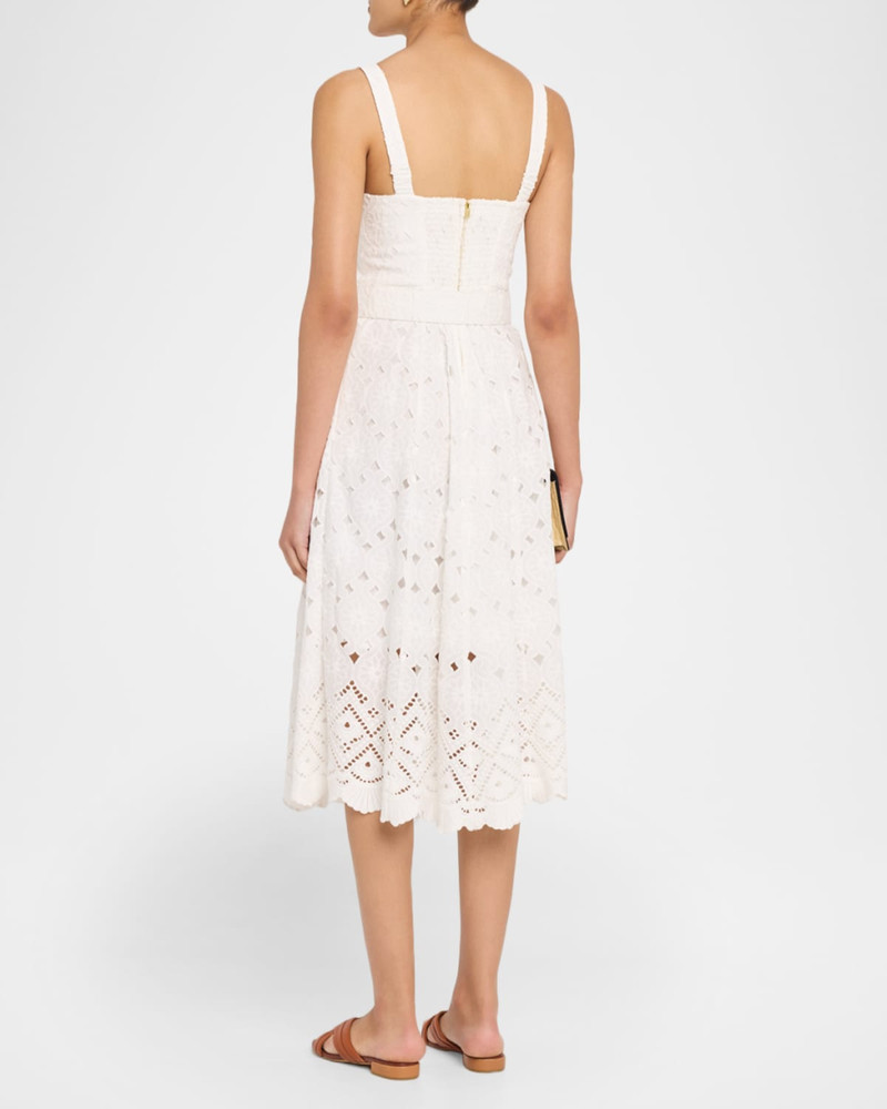 Calypso Embroidered A-Line Midi Dress 3