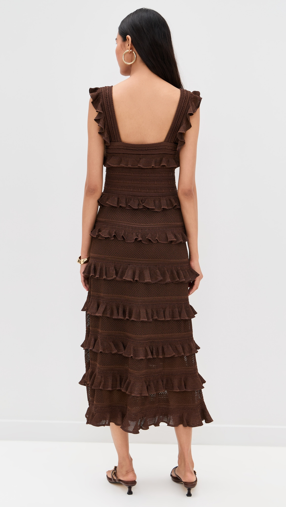 Lace Frill Midi Dress - 2
