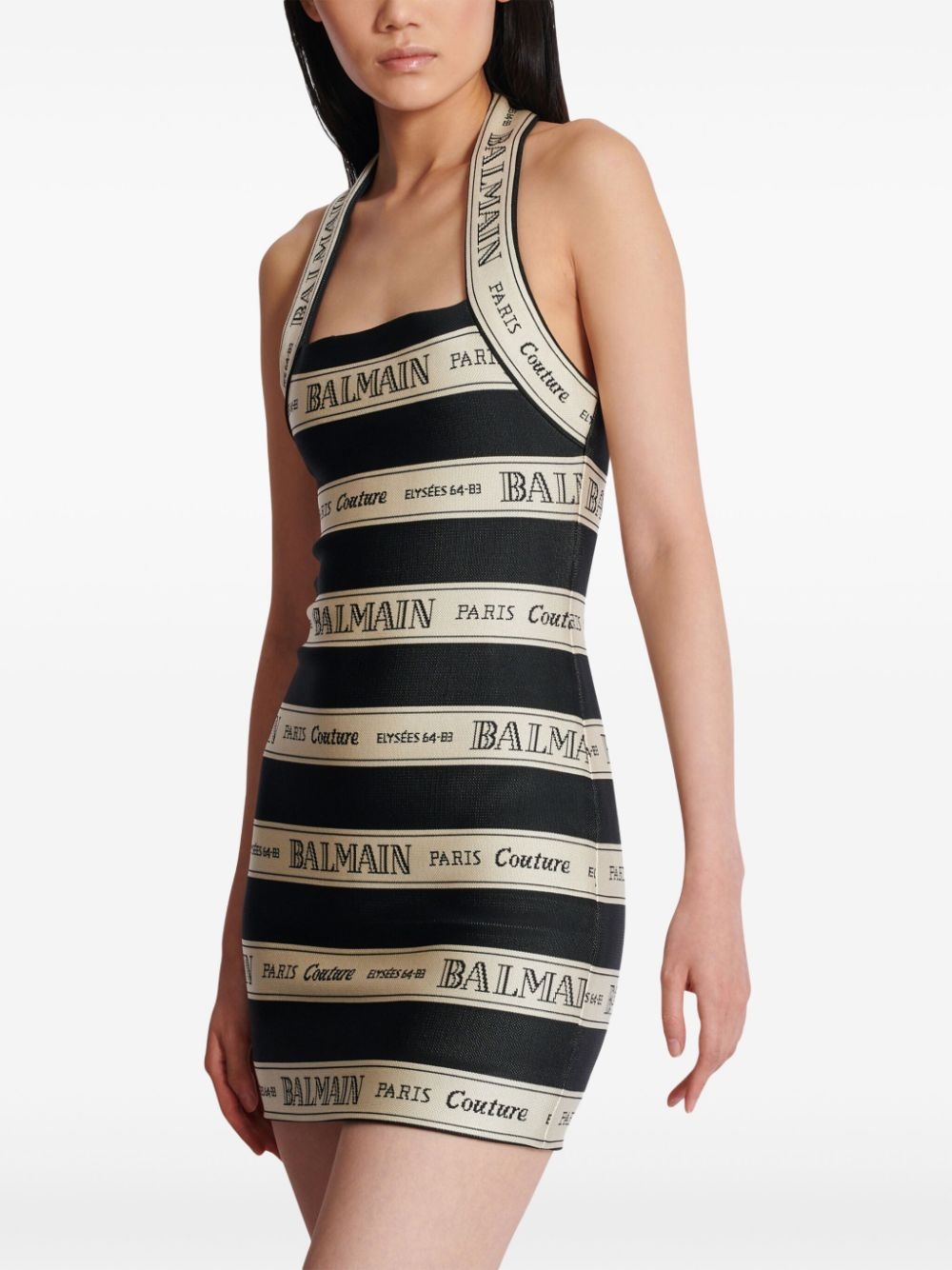 logo-jacquard mini dress - 6