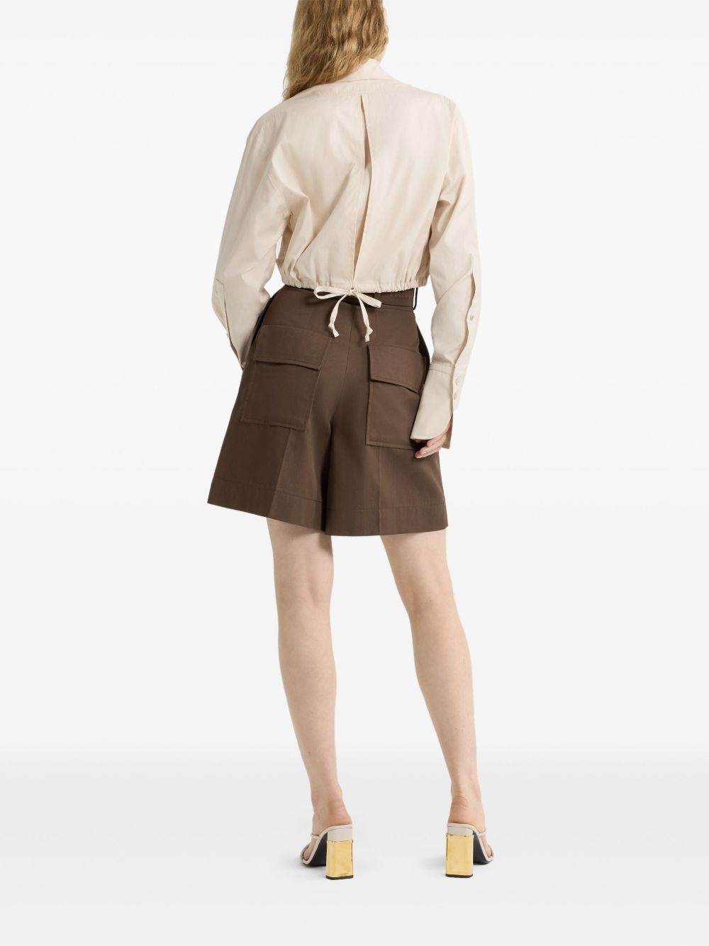 cropped safari poplin shirt - 3