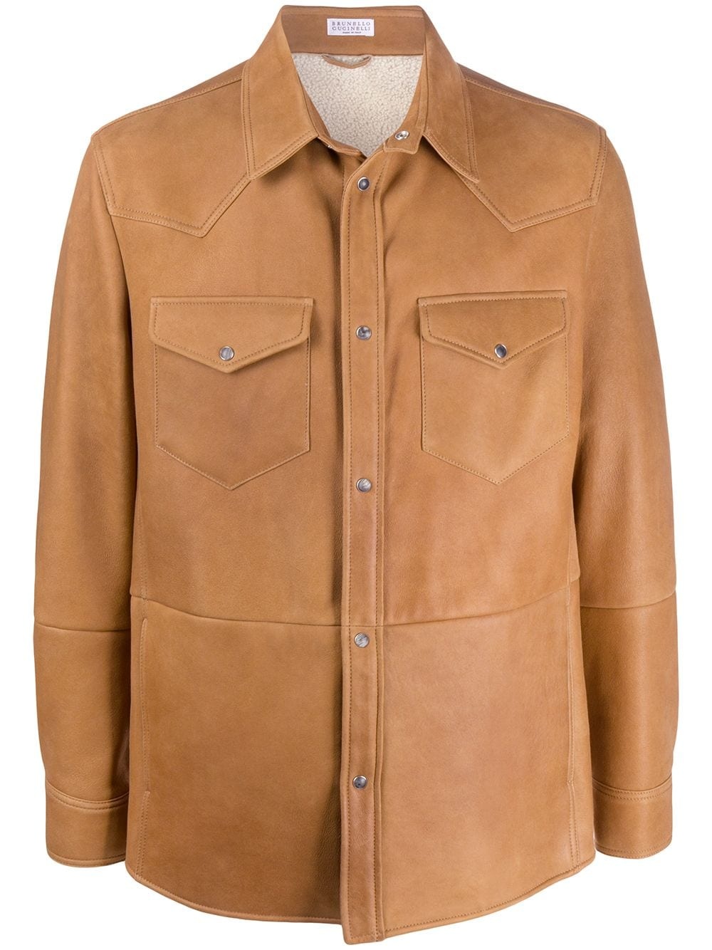 sheepskin shirt jacket - 1