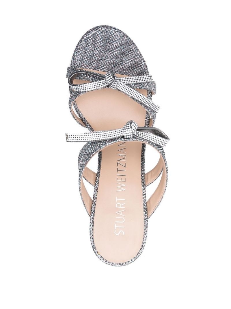 glittered 90mm bow-detail sandals - 4