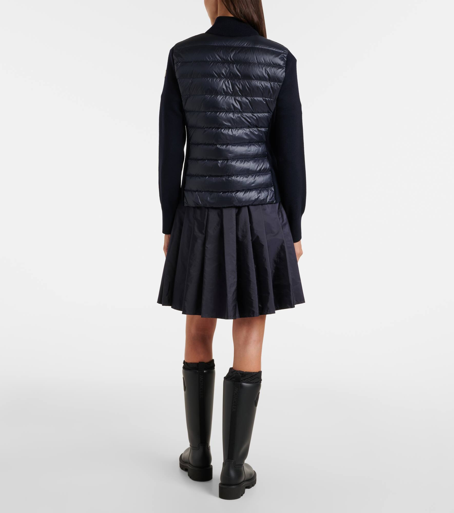 Down-paneled virgin wool cardigan - 3