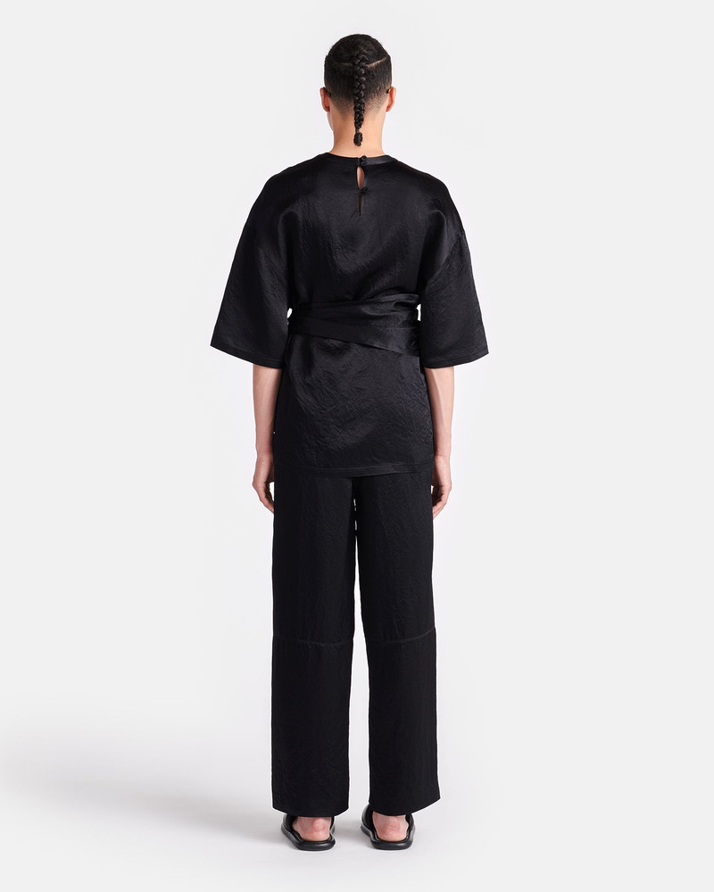 Belted Crinkled-Satin Top 5