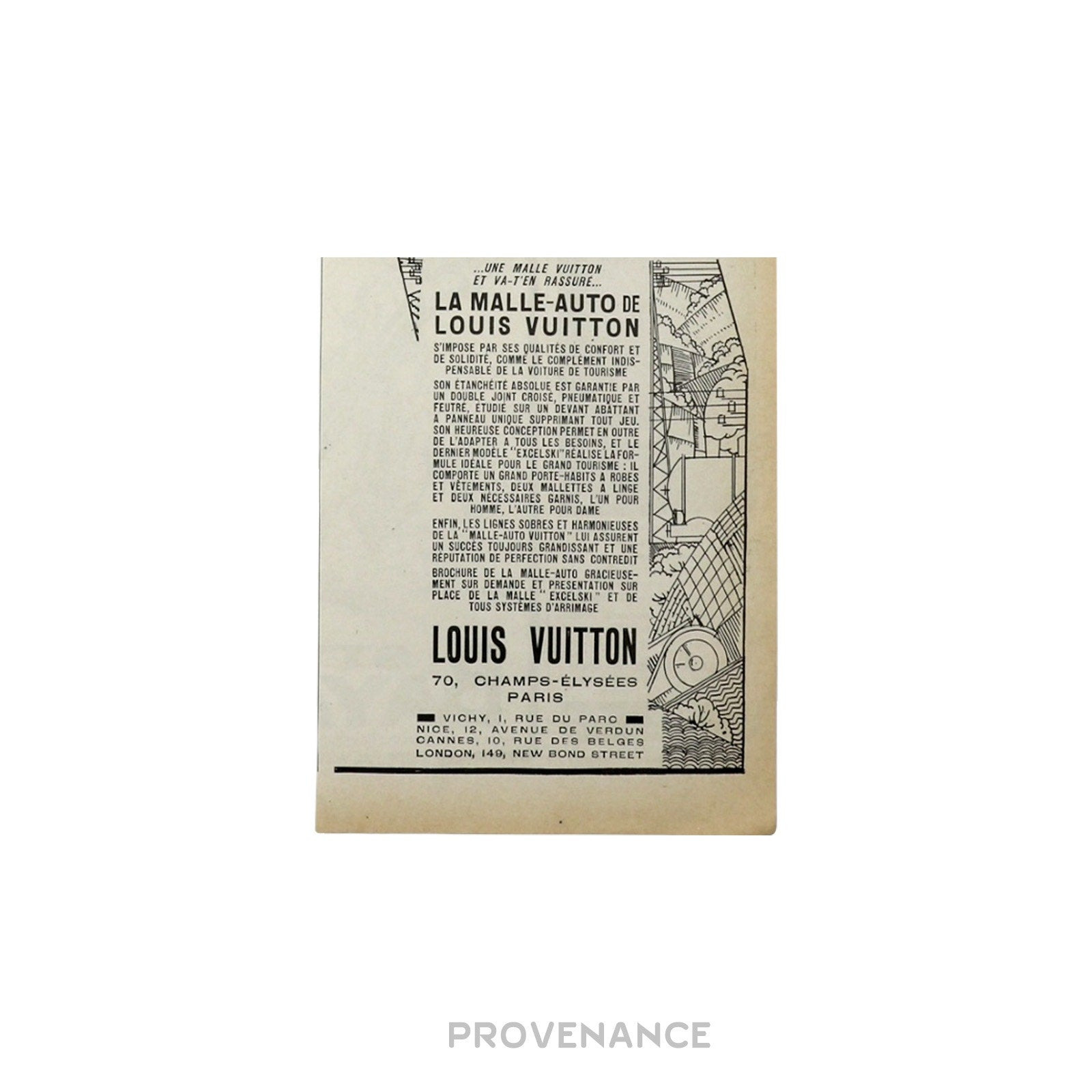Louis Vuitton Antique Vintage Newsprint Ad - MALLE-AUTO - 6