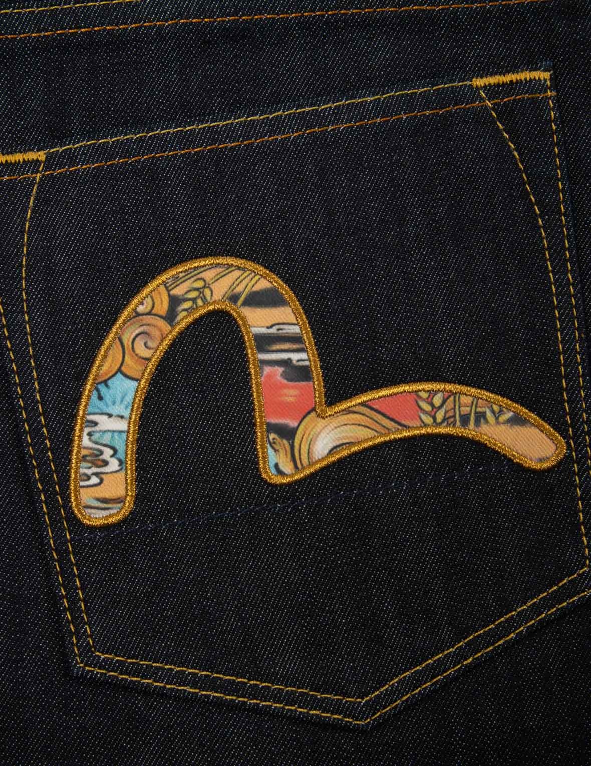 KOMAINU-PATTERN SEAGULL DENIM SHORTS - 10