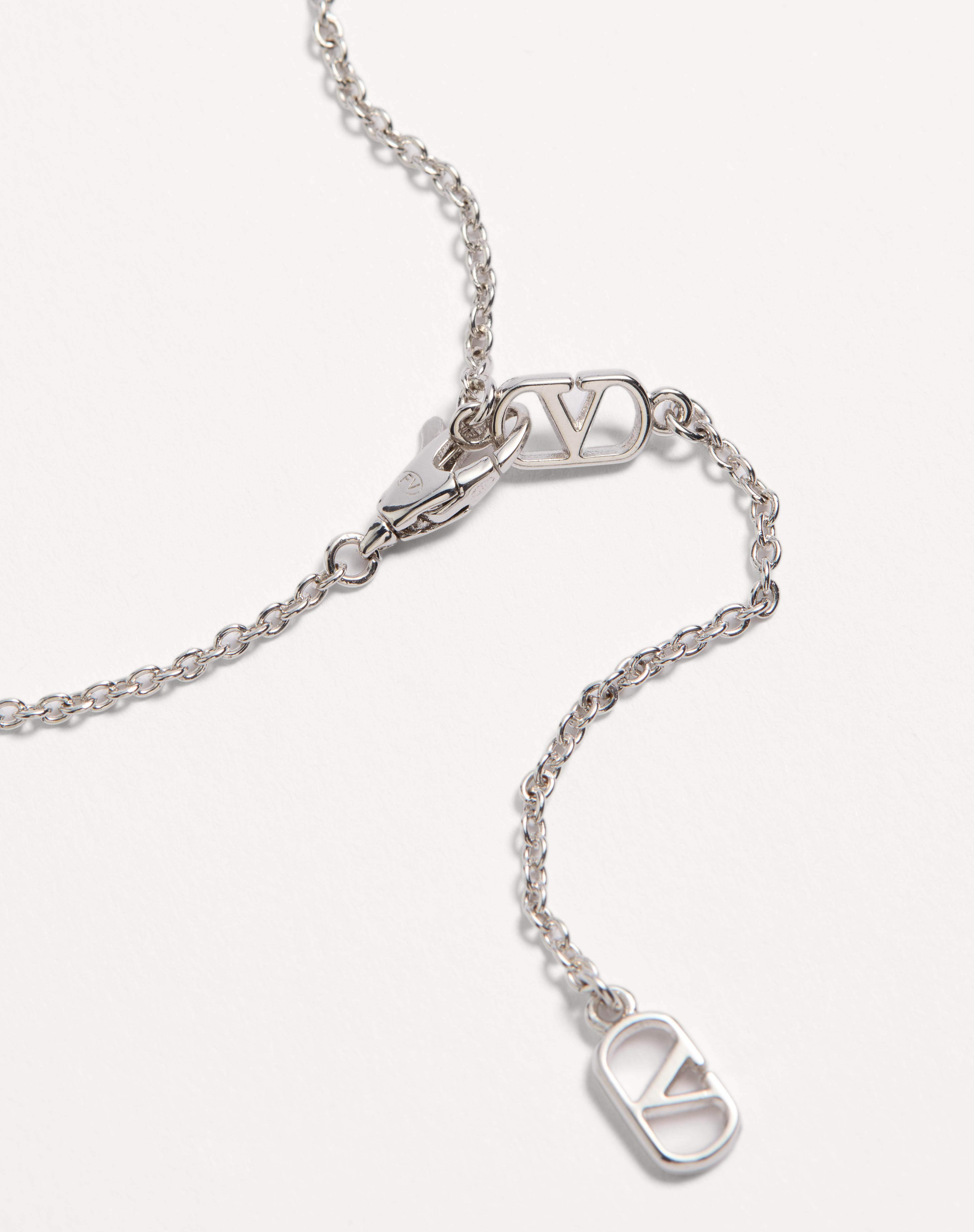 VLOGO SIGNATURE METAL NECKLACE WITH PEARLS AND SWAROVSKI® CRYSTALS - 4