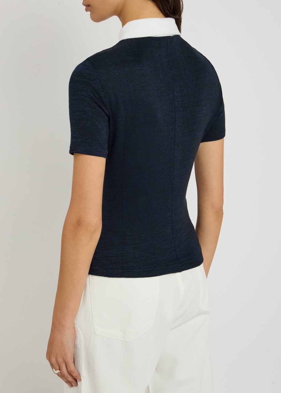 Rag & Bone The Knit Button Stretch-knit Polo top - 3
