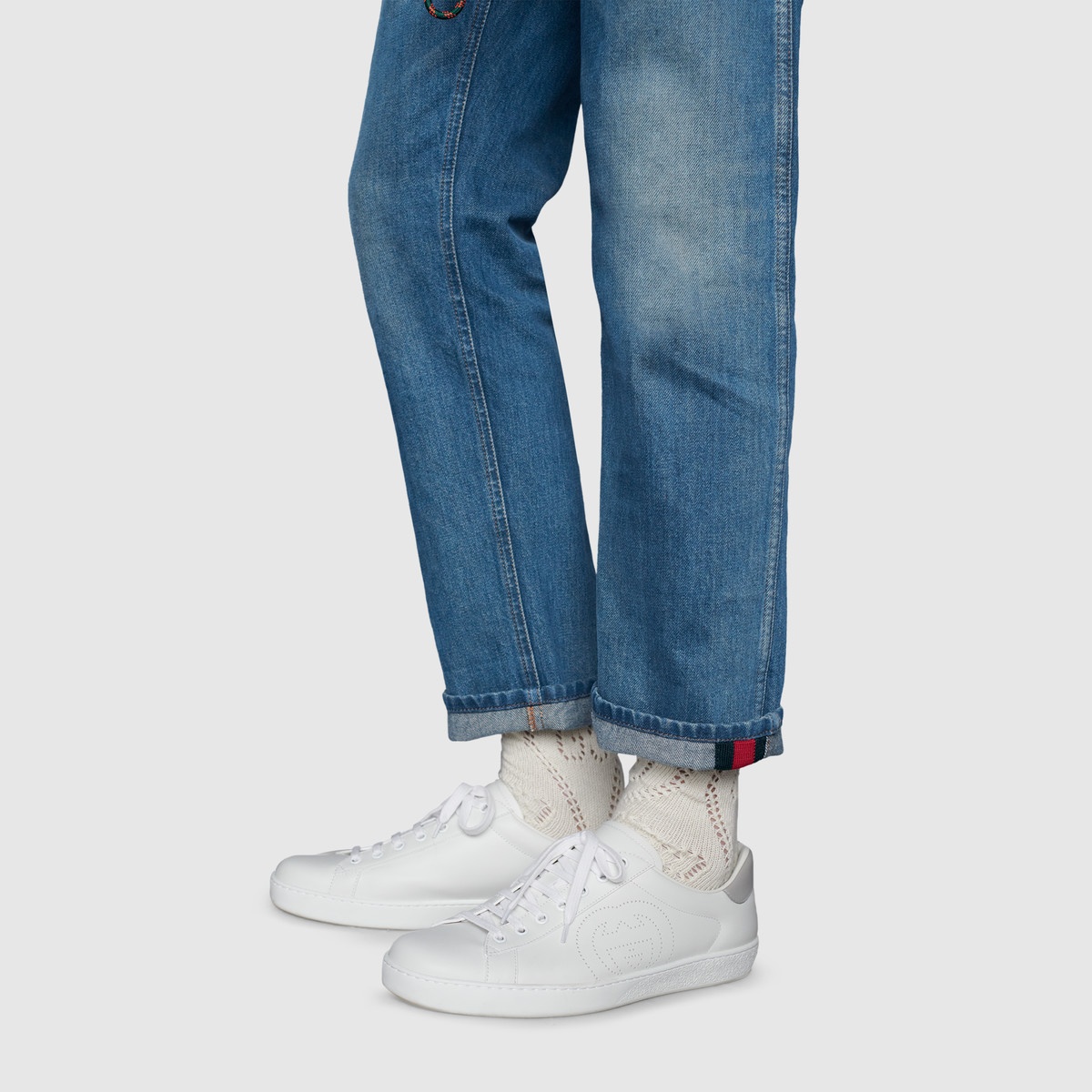 Tapered jeans with Web - 7