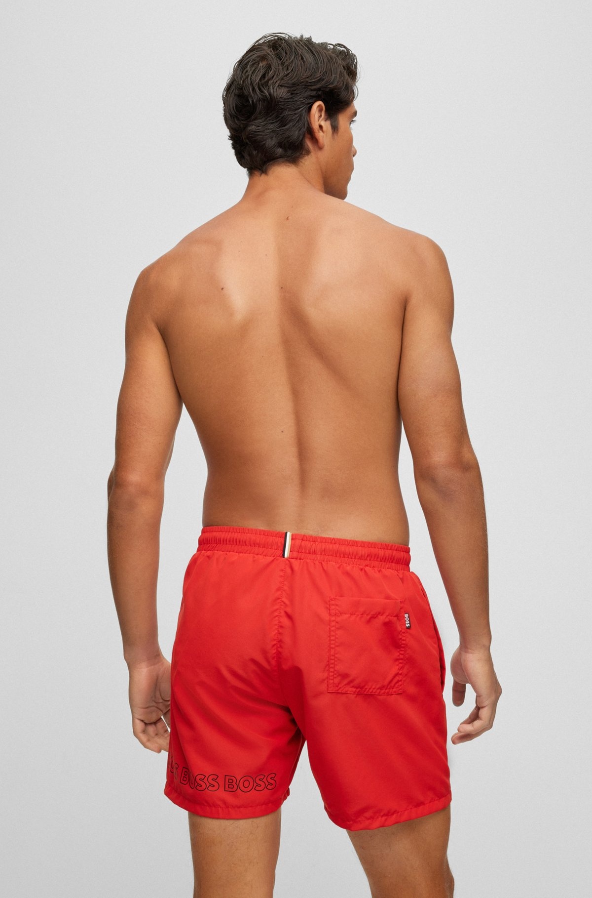 SWIM SHORTS WITH REPEAT LOGOS - 4