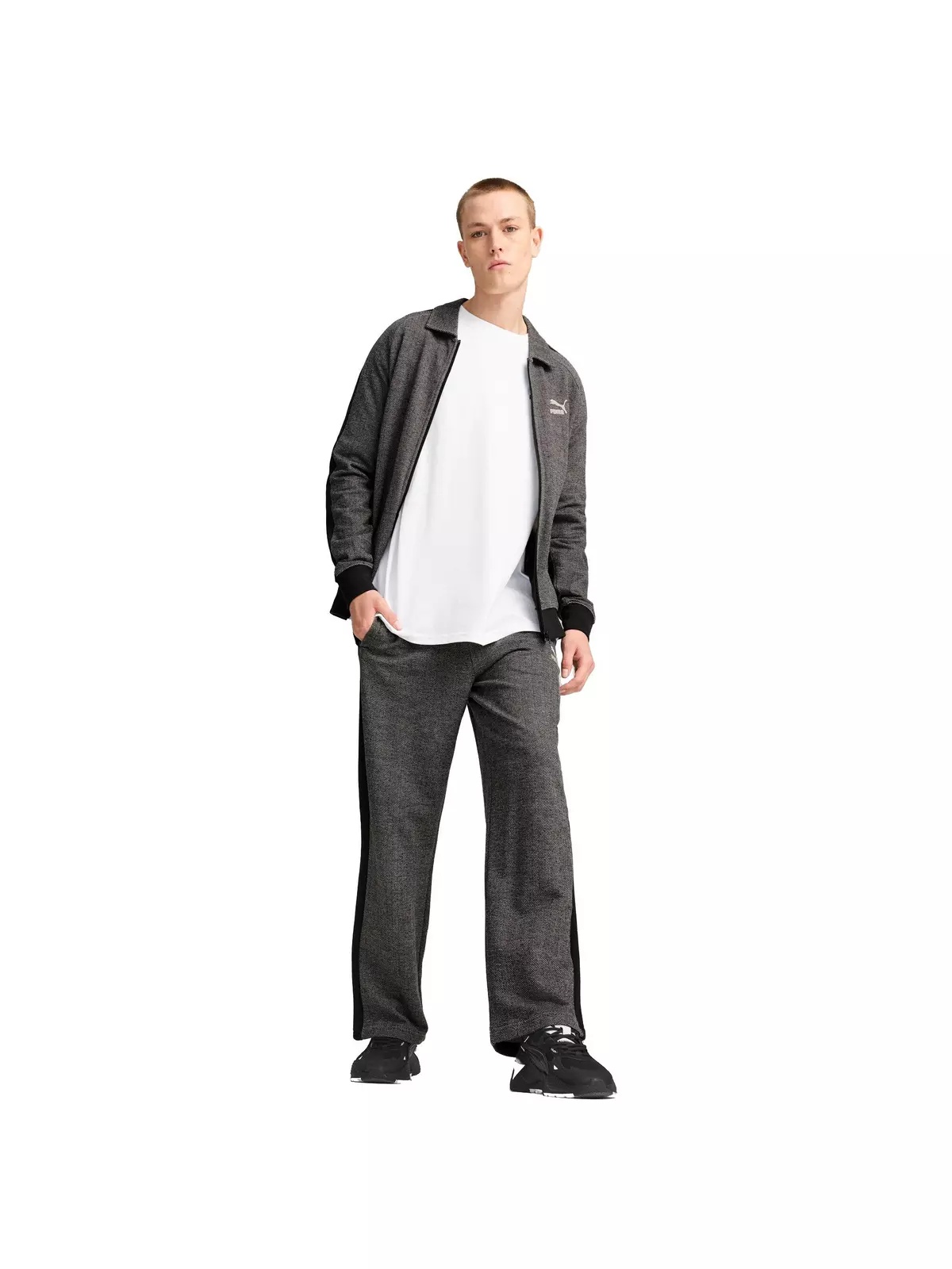 PUMA Men's T7 Track Jacket -Black/White - 5