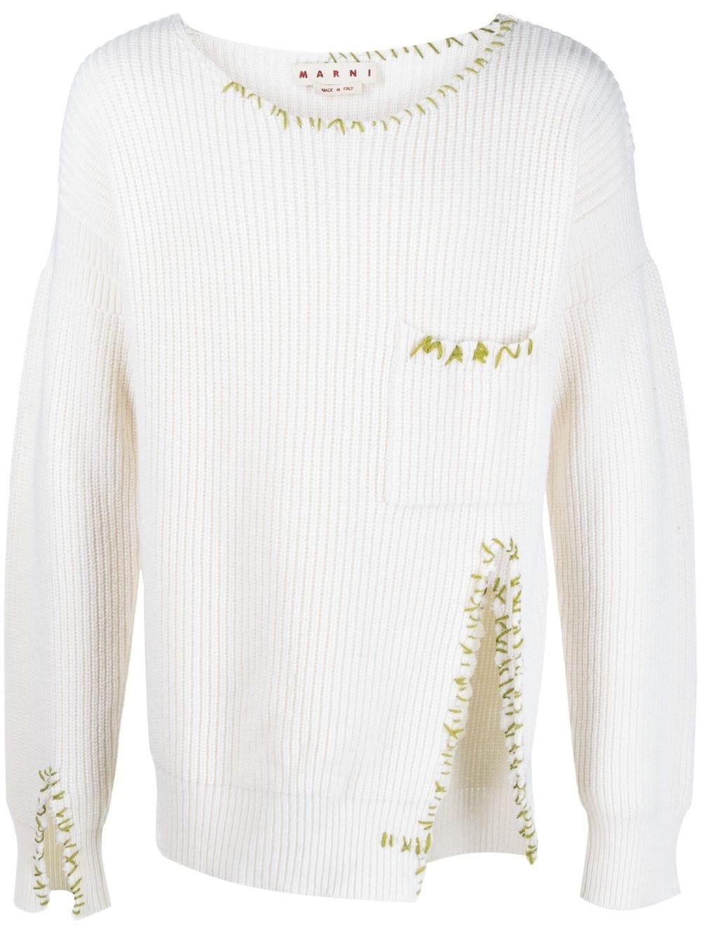 contrast-stitch knitted jumper - 1