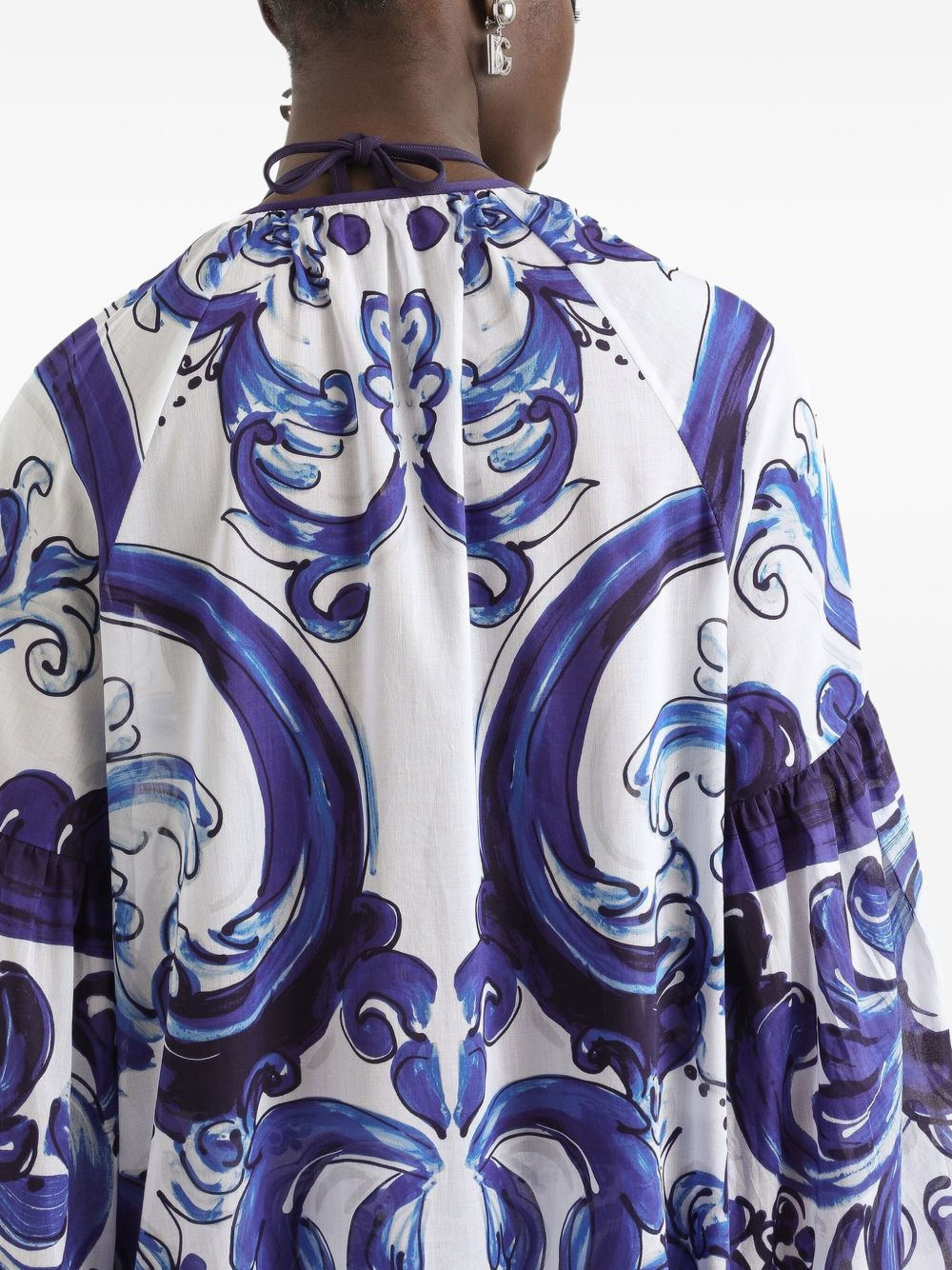Majolica-print tiered maxi dress - 4