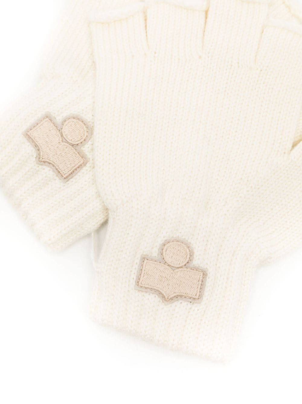 Blaise logo-appliquÃ© fingerless gloves - 2