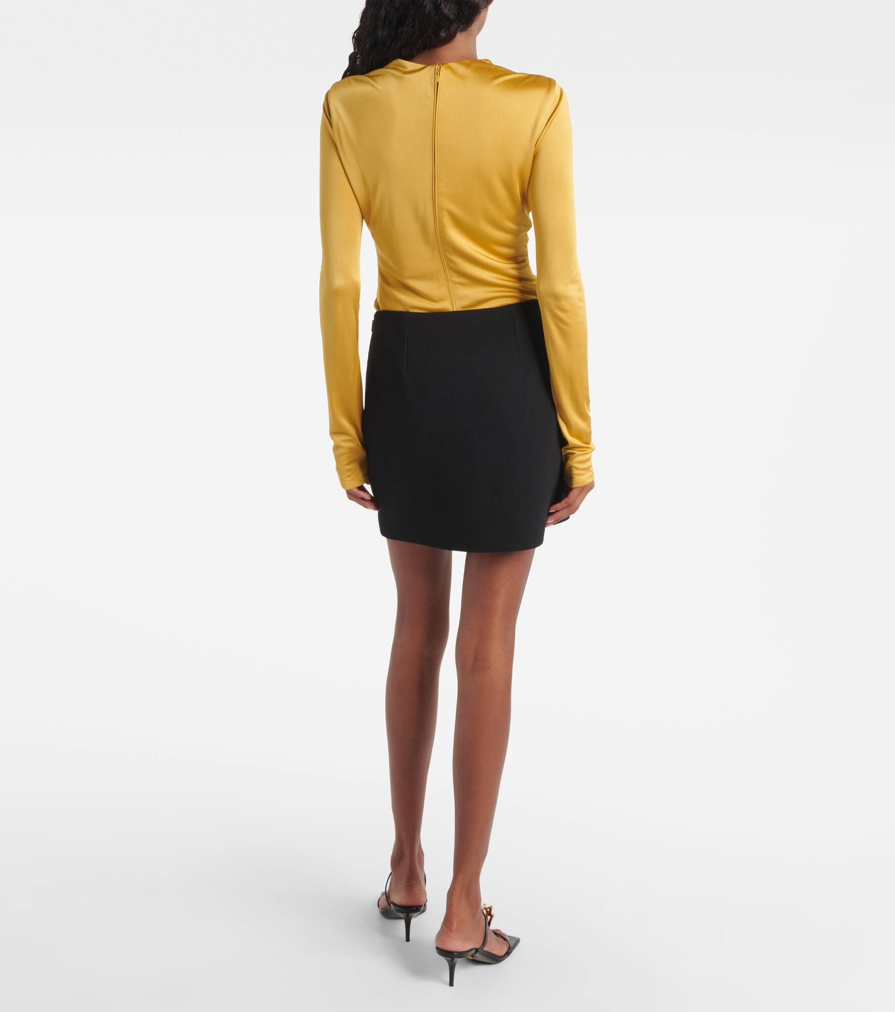 Virgin wool crêpe miniskirt - 3