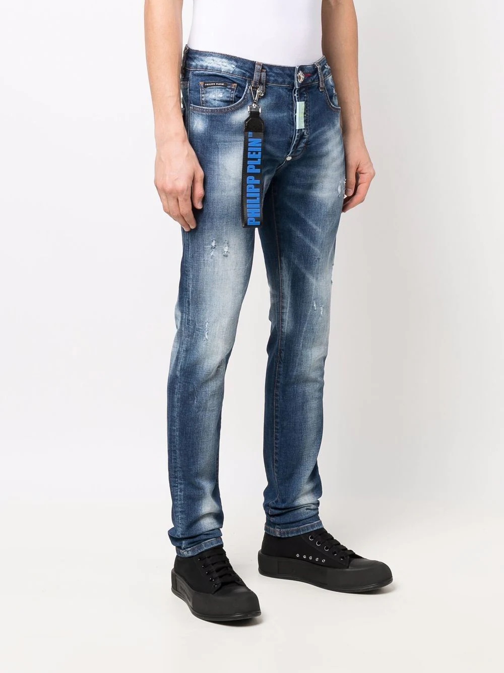 distressed slim-fit jeans - 3