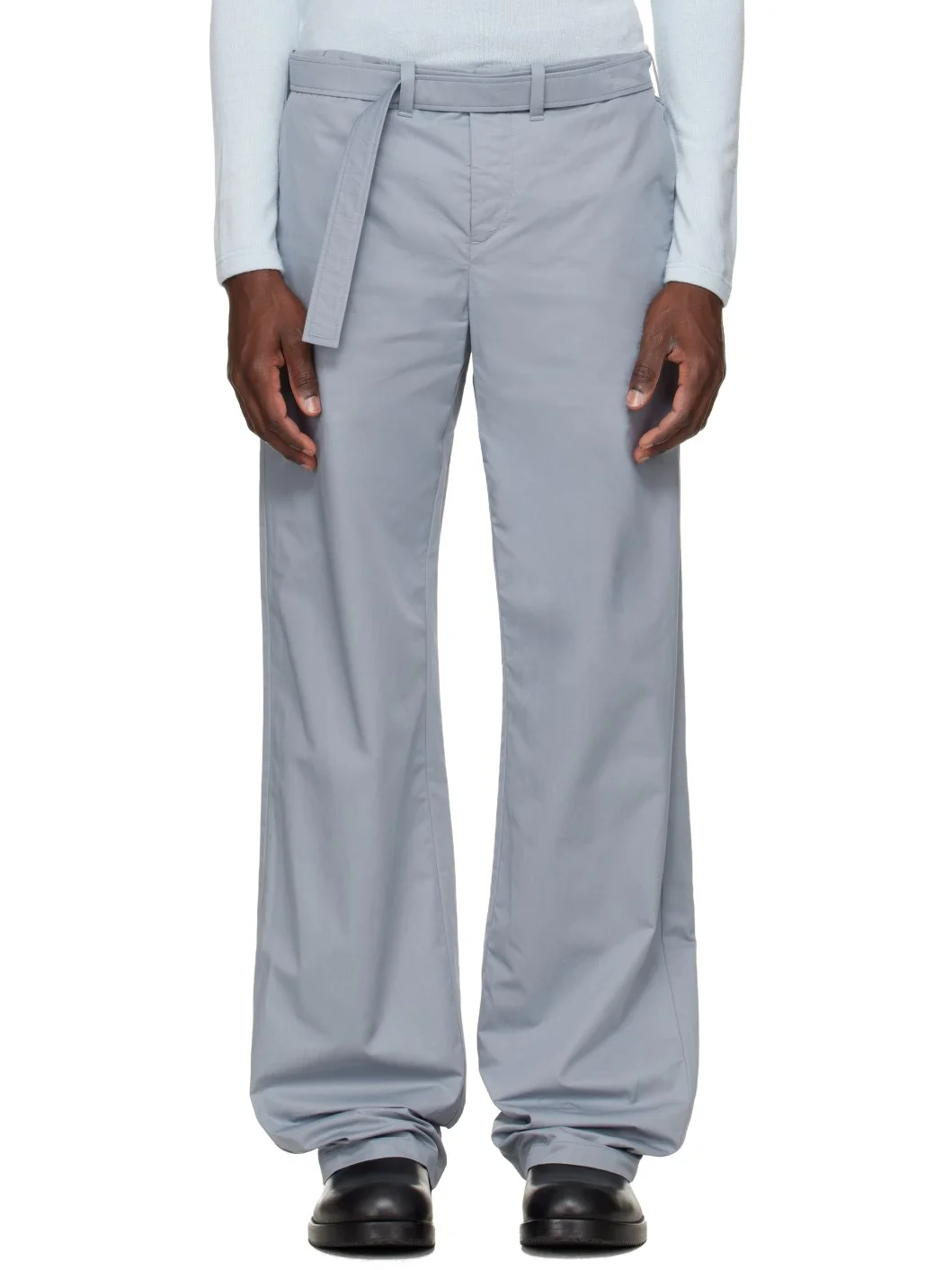 Blue Cotton Utility Trousers - 1