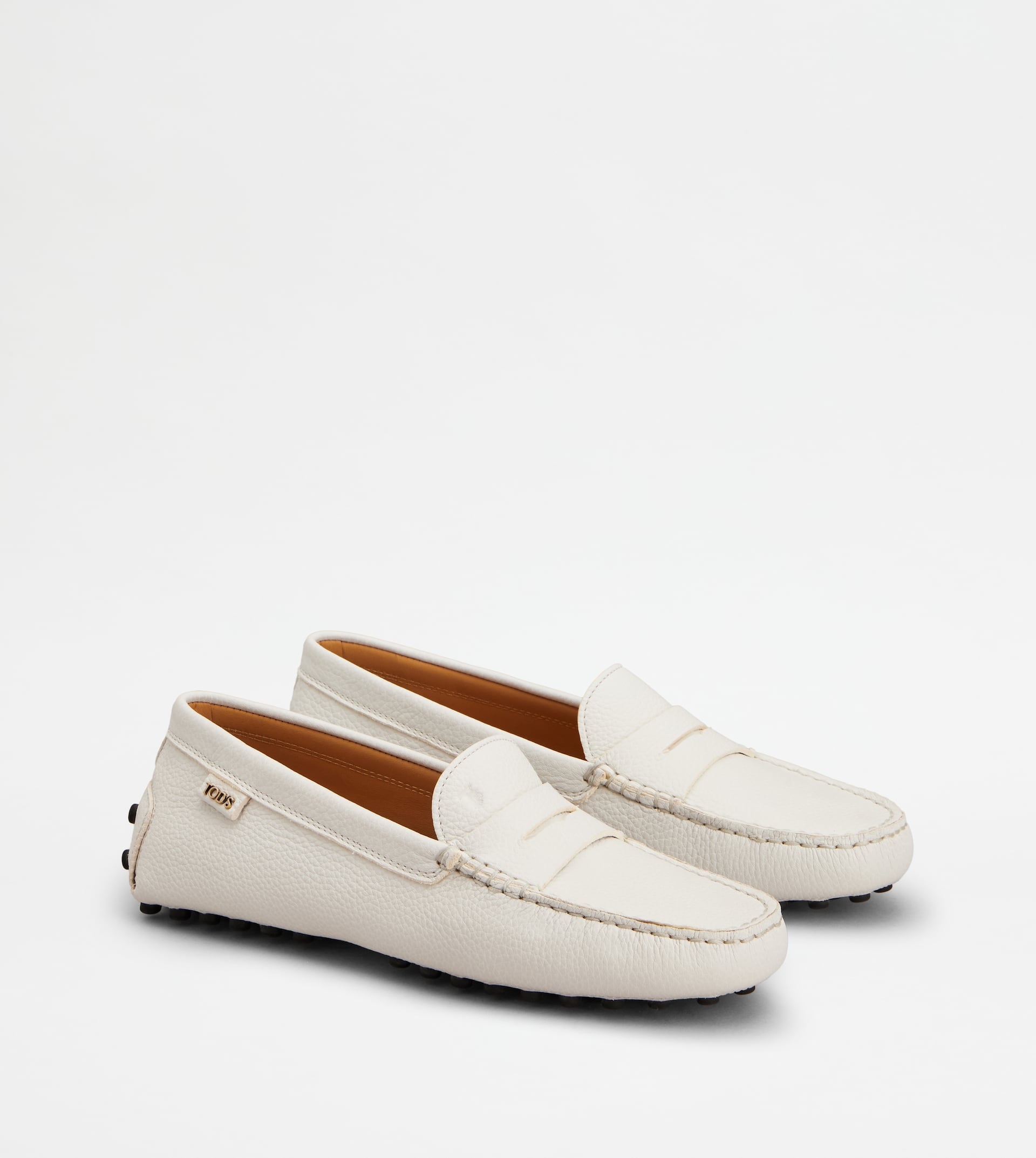 GOMMINO DRIVING SHOES IN LEATHER - WHITE - 2