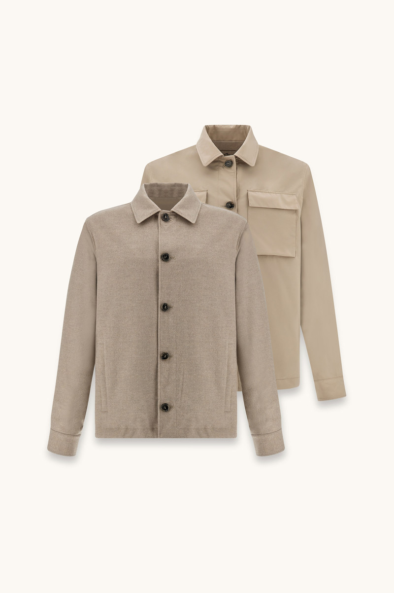REVERSIBLE OVERSHIRT IN CASHMERE AND TECHNICAL FABRIC 1