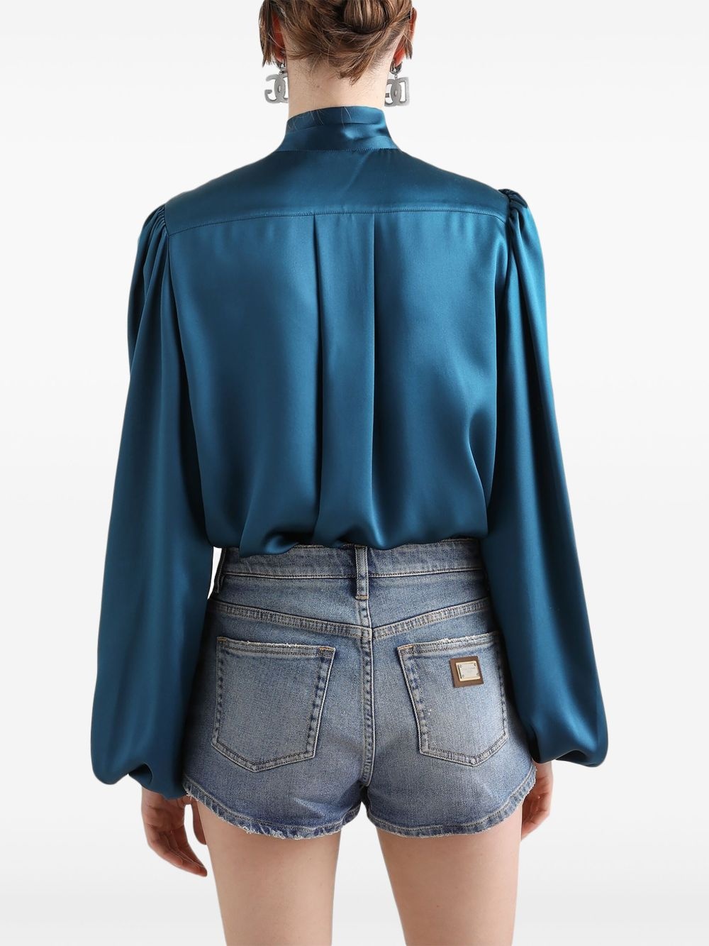 pussybow-collar blouse - 5
