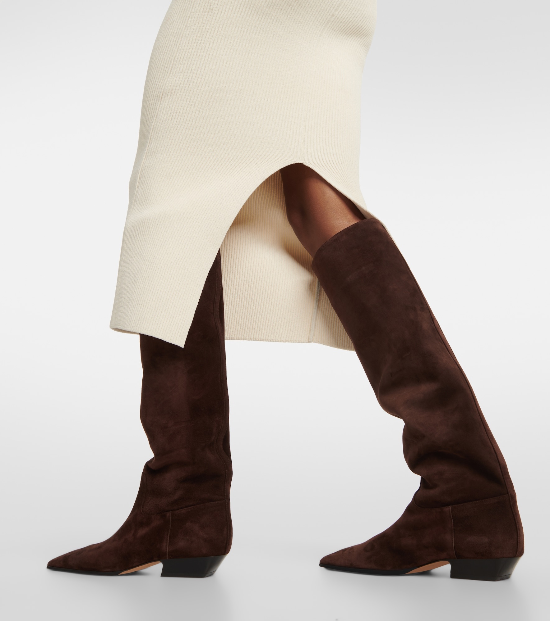 Suede knee-high boots - 3