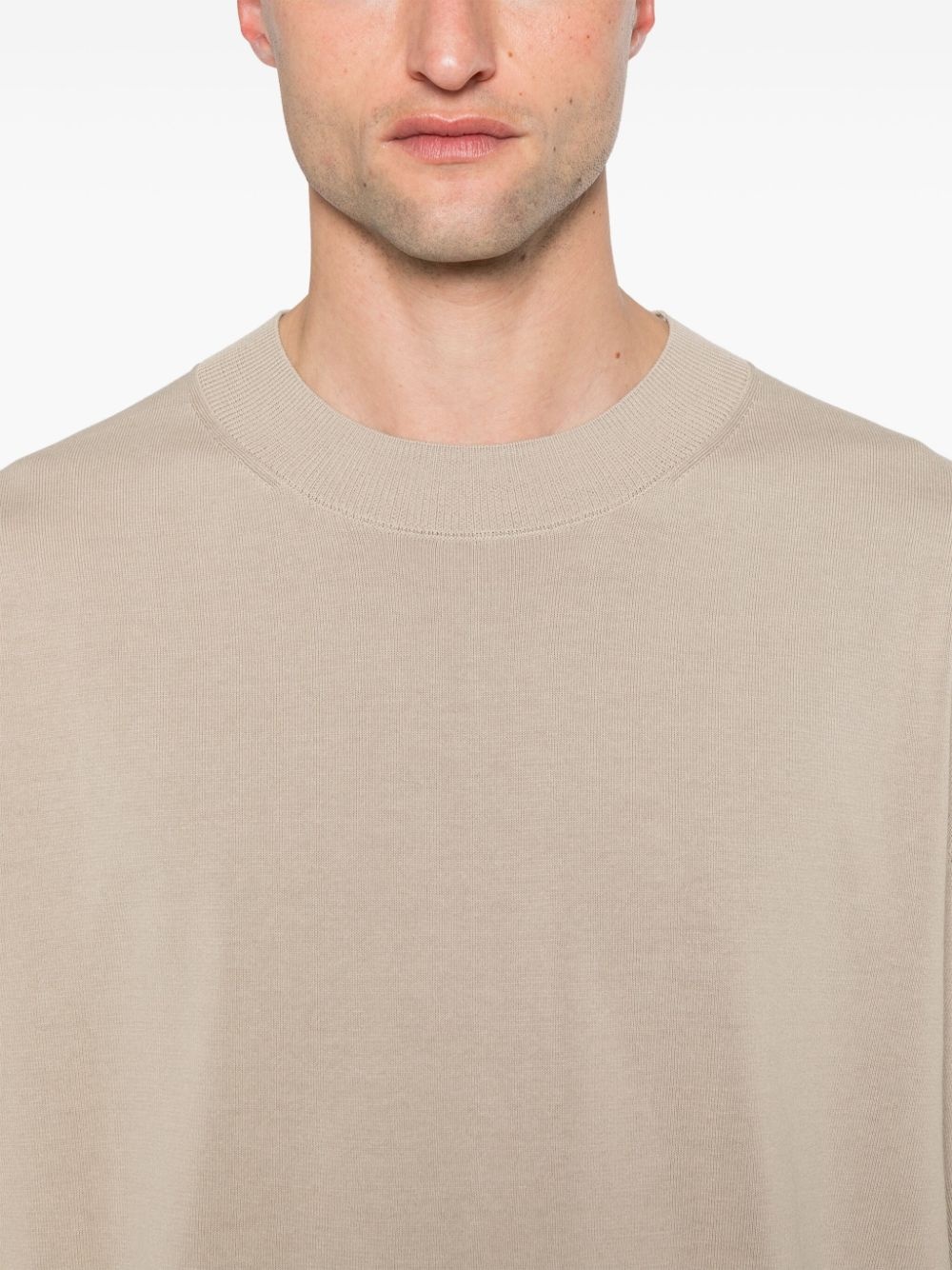 fine-ribbed cotton T-shirt - 5