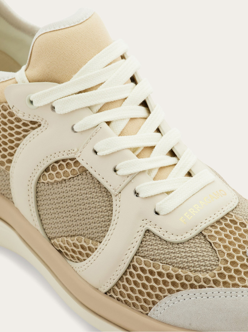 Gancini sneaker with mesh detail 6