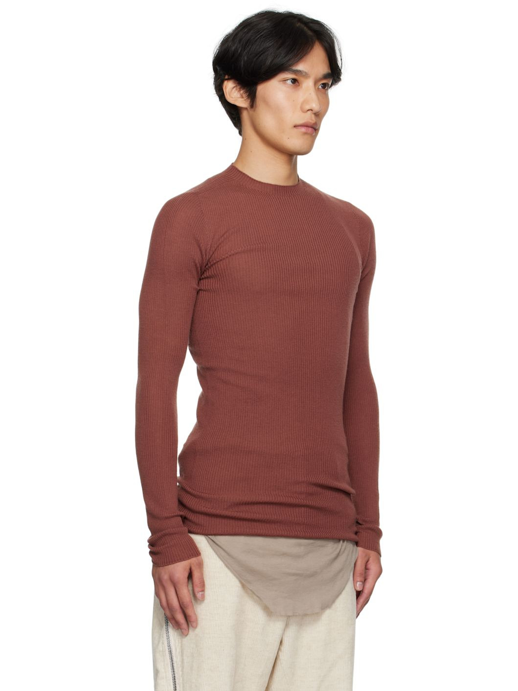 Red Concordians Ribbed Round Neck Sweater - 2