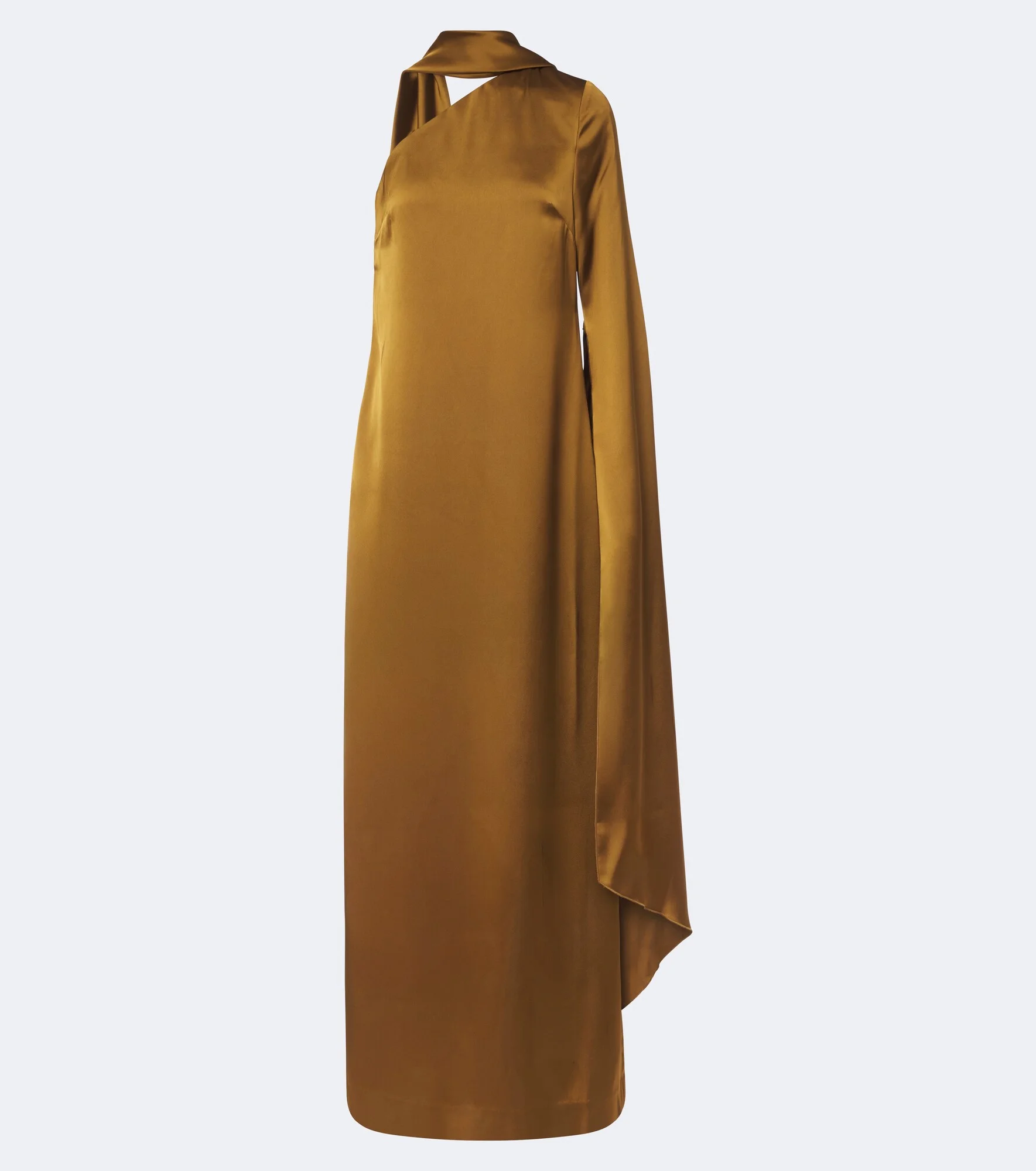 Newman scarf-detail satin gown - 1